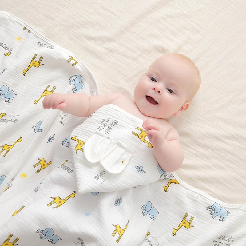 Khăn Choàng Tắm Bằng Cotton Mềm Mại In Họa Tiết Hoạt Hình Cho Bé