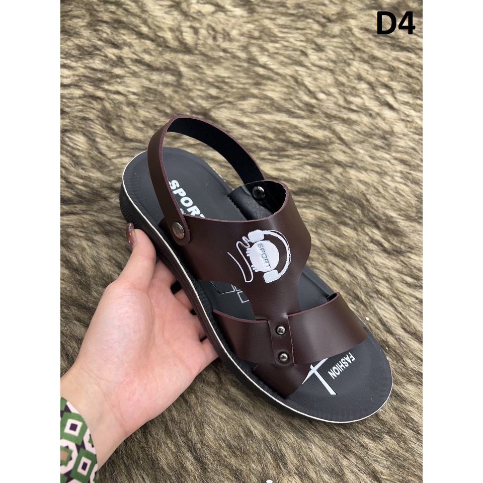 Dép da nam quai hậu , da thật bảo hành 1 năm [8 mẫu]