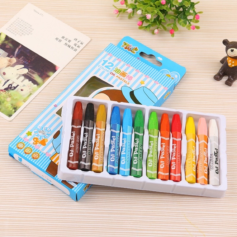 Bút màu sáp dầu 12/18/24/36 màu vỉ giấy