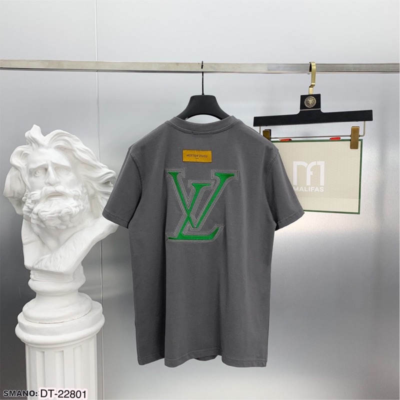 Áo Phông LV Nam Nữ Cao Cấp - Áo Thun Cộc Tay Chữ Lv Siêu Đẹp Chất Cotton Co Dãn 4 Chiều - Áo From Rộng