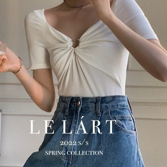 Áo Thun Tay Ngắn Cổ Chữ V Màu Trơn Phong Cách Pháp Thời Trang Mùa Hè Mới Cho Nữ