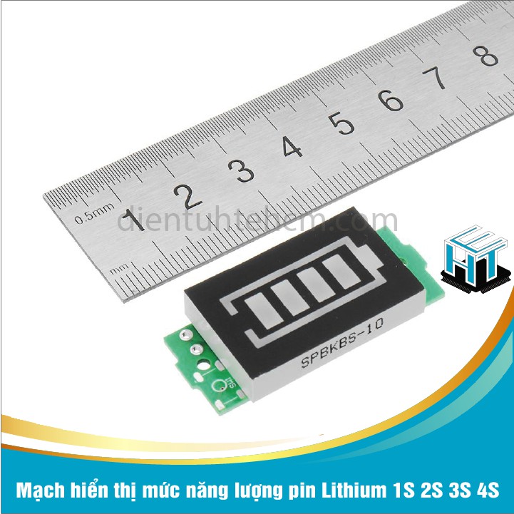 Mạch hiển thị mức năng lượng pin Lithium 1S 2S 3S 4S