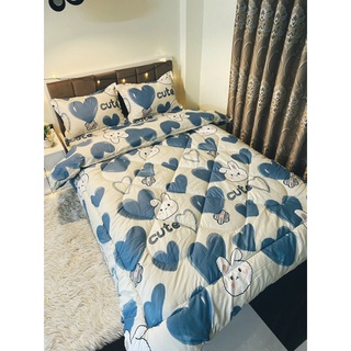 Bộ 5 món chăn phao trần bông_chăn phao 180x200 loại bông dày