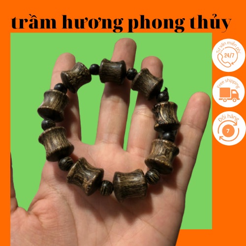 vòng Trầm hương trúc kiểu nam nữ 10mm 12mm 14mm