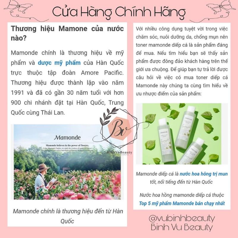 Nước hoa hồng Toner diếp cá mamonde 250ml