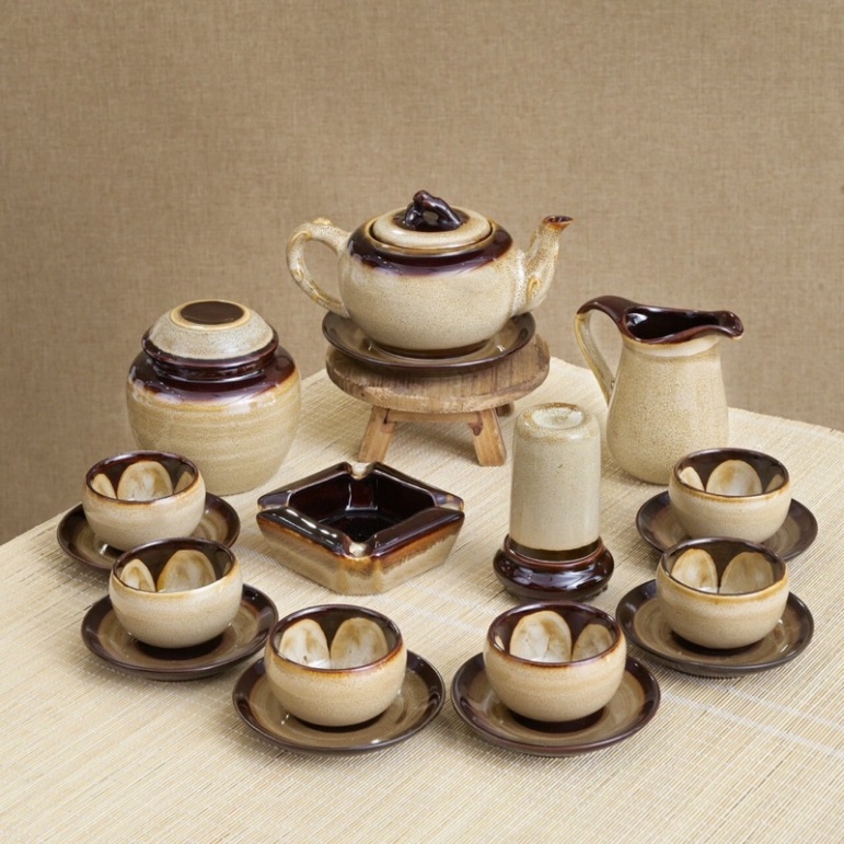 Bộ ấm trà Siêu Phẩm Hoa nở trong lòng men hoả biến