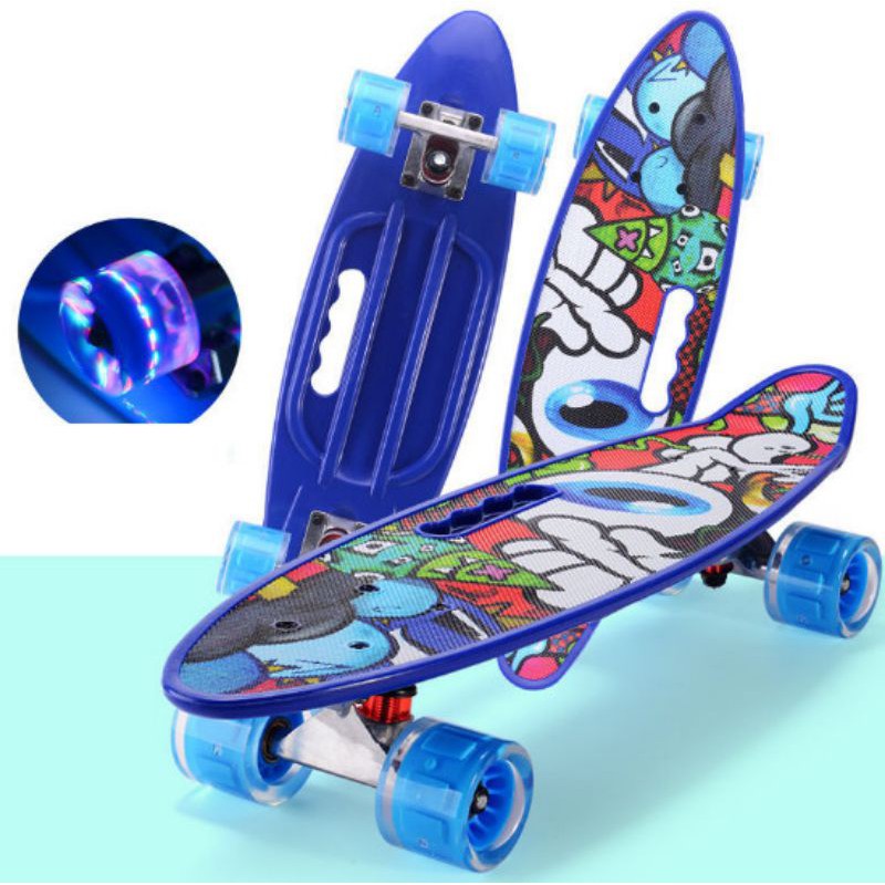 Ván Trượt Skateboard Penny 4 Bánh Đèn Led Có Tay Cầm Nhiều Màu Thỏa Mái Lựa Chọn