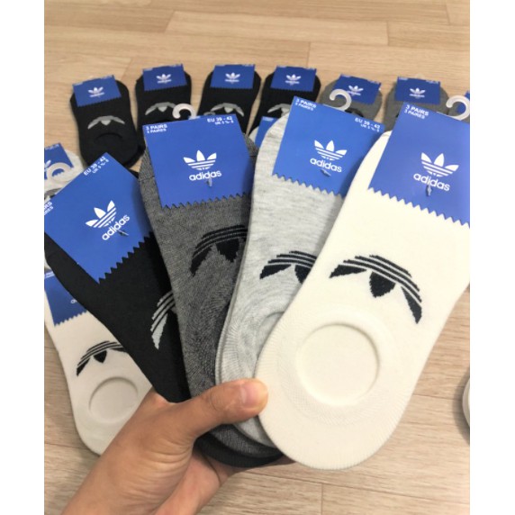 Tất Vớ lười nam nữ thể thao Adidas ngắn 3 lá cotton thoáng chống hôi TL8
