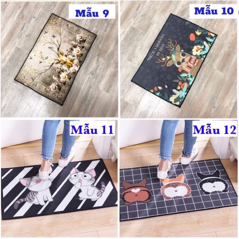 Thảm lau chùi chân hình thú 3D siêu dày siêu thấm nước có lớp cao su chống trơn,thảm 3d thấm bụi bẩn không trơn trượt