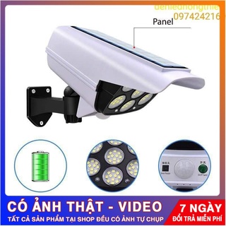 Đèn năng lượng mặt trời giả camera tự động bật tắt chống trộm có điều khiển