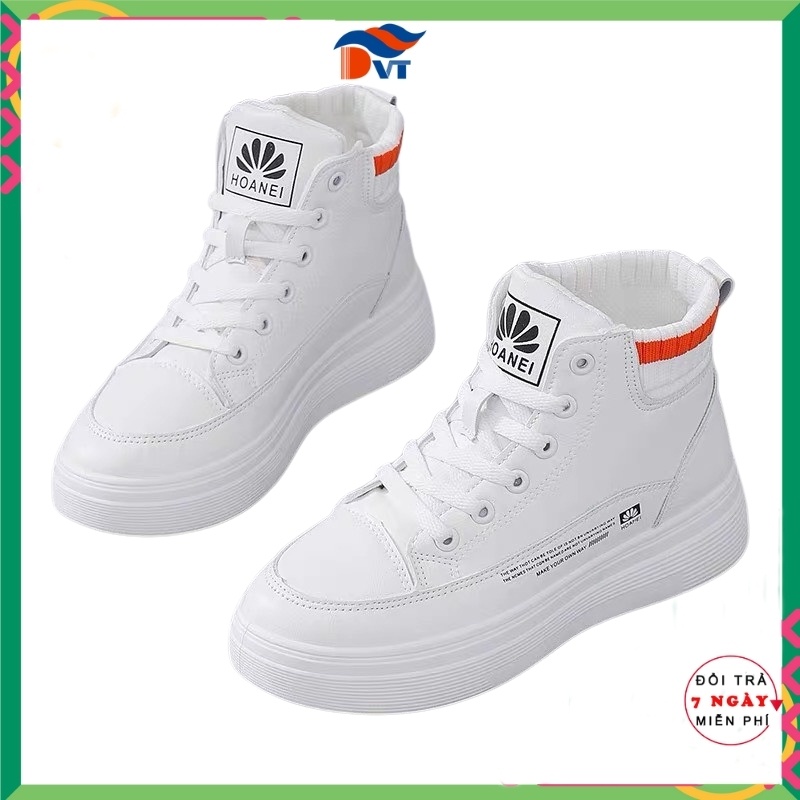 Giày thể thao nữ, giày độn đế nữ đế bằng bánh mì da mềm màu đen trắng năng động trẻ trung hot trend đẹp DVT 1017705