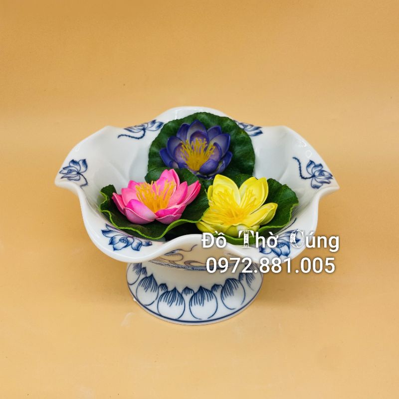 Bát thả hoa Men LAM , Bát tụ lộc MÀU XANH, men lam