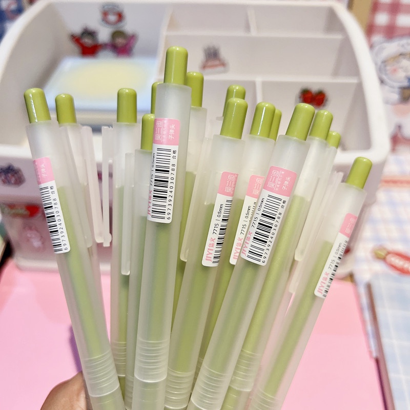 Bút mực bấm ngòi 0.5 mực đen nhám kiểu dáng đơn giản cho học sinh