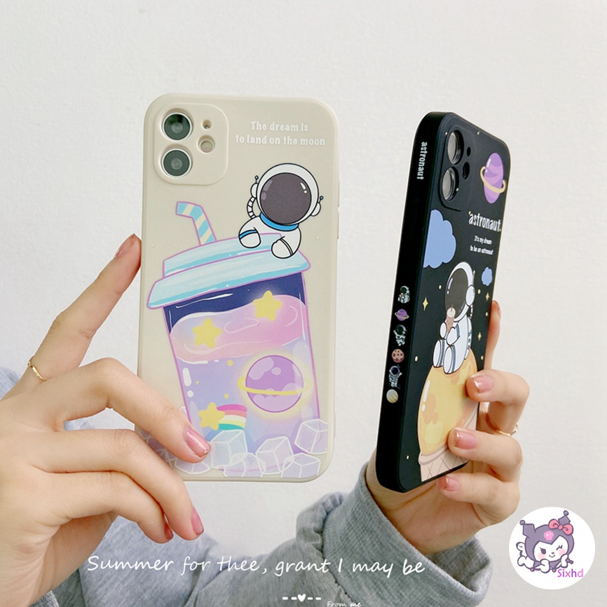 Ốp Lưng OPPO A76 A74 A96 A95 A94 A93 A16 A15 A53 A33 A32 A31 A9 A5 A5s Reno 7Z 6Z 5Z A92 A52 F9 Cute Astronaut Phone Case Anti-fall Protection Shockproof TPU Protective Cover