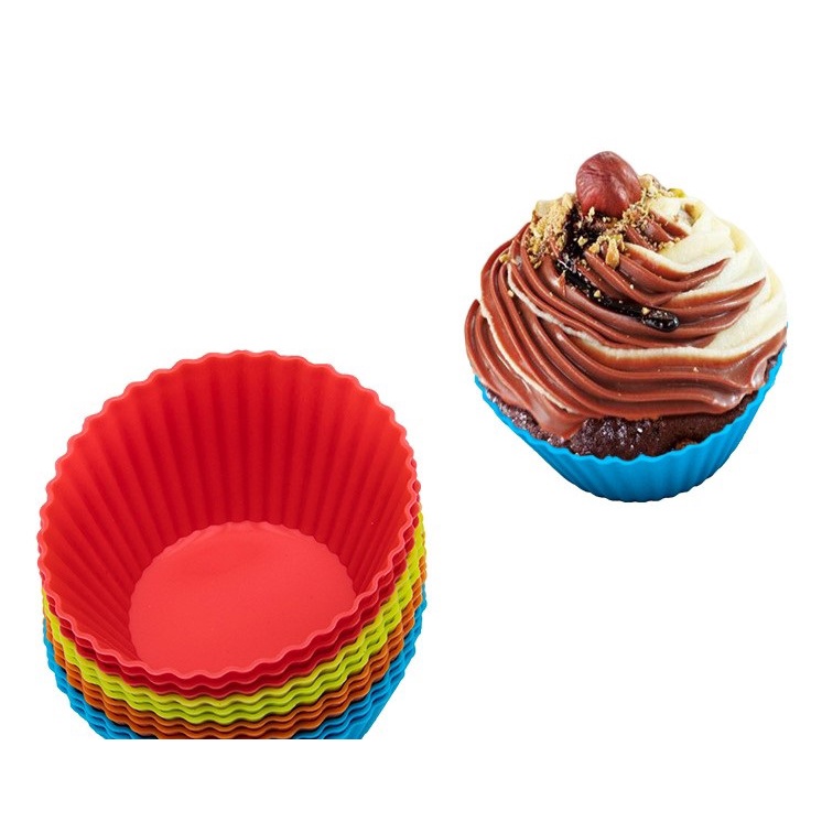 Khuôn rau câu/ cupcake/ muffin silicon Tròn 6cm - 7cm