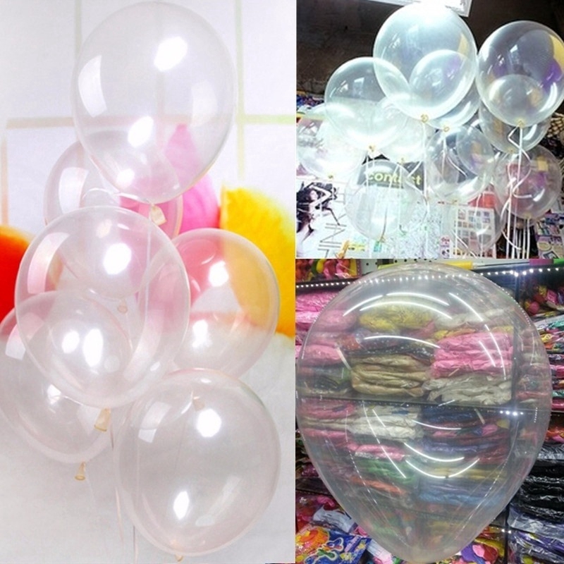 Set 20 / 50 / 100 bong bóng Latex trong suốt 12 inches trang trí tiệc