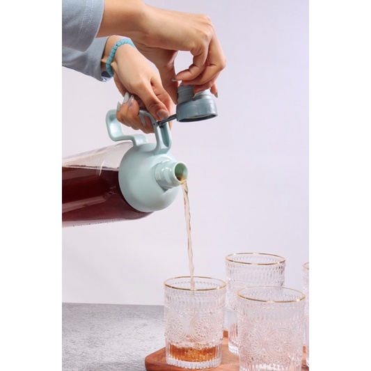 Ly thuỷ tinh chịu nhiệt cao cấp hoạ tiết nổi viền vàng dung tích 400ml