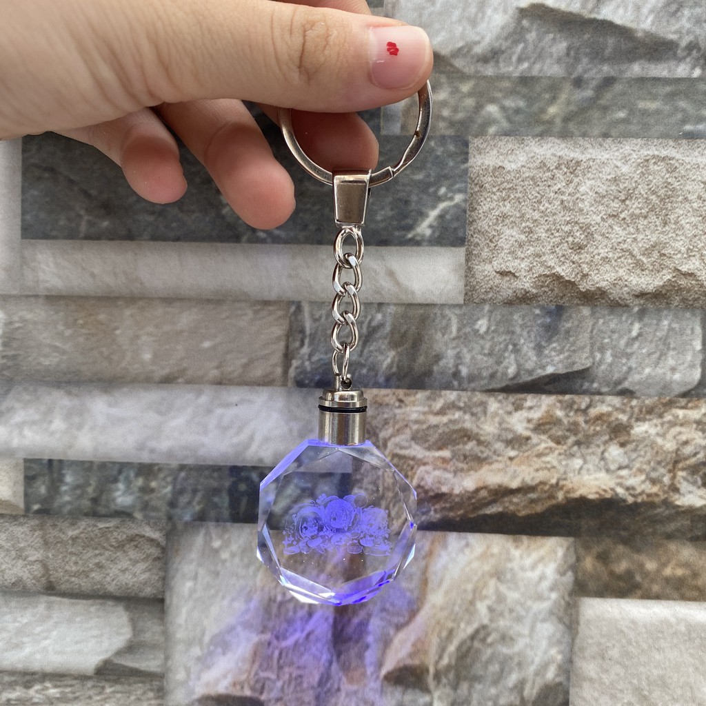 Móc khóa phát sáng Princess Connect Re: Dive thủy tinh pha lê anime chibi