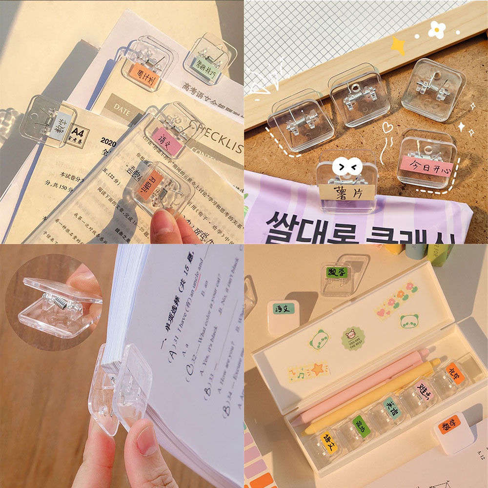 Set 5 Kẹp Góc Tam Giác Bằng Acrylic Trong Suốt Dùng Kiểm Tra Dữ Liệu/ Giấy Tờ