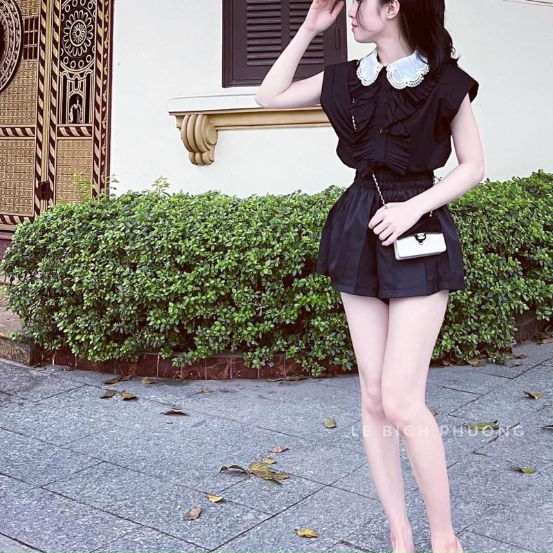 Áo Bigsize sơ mi ren cổ Ben Tô (60-85kg) MS110