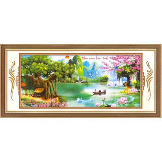 Tranh Thêu Chữ Thập 3D Non Nước Hữu Tình EVA8181 (KHÁCH TỰ THÊU) KT:102X50CM