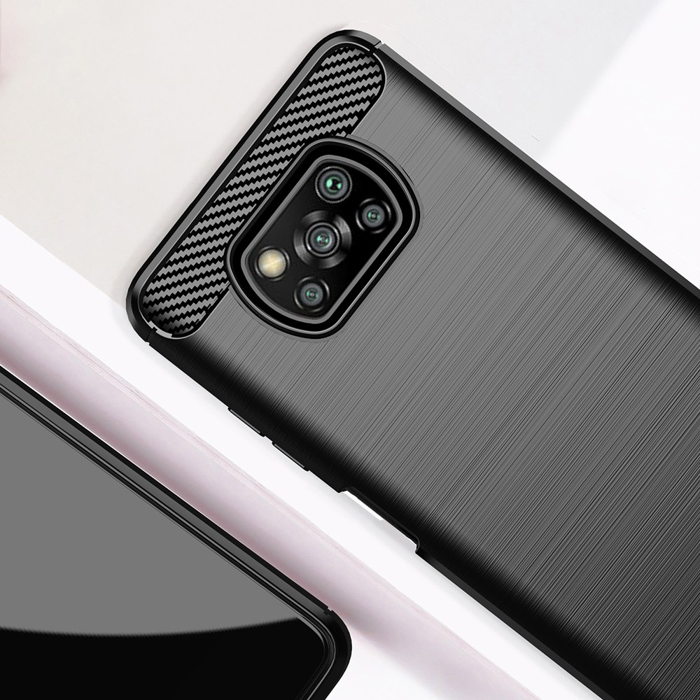 Ốp lưng Xiaomi Poco X3 NFC X3 Pro 🔥 𝐅𝐑𝐄𝐄 𝐒𝐇𝐈𝐏 🔥 Ốp Cacbon phay xước chống sốc chống vân tay cho Poco X3 Pro NFC
