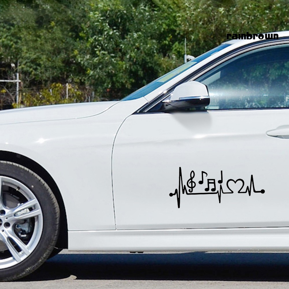 Sticker dán trang trí xe hơi hình nhịp tim và nốt nhạc độc đáo
