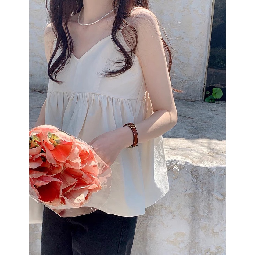 𝗺𝗶𝗲 𝘀𝘁𝘂𝗱𝗶𝗼 - HÀNG CÓ SẴN Áo 2 dây camisole xẻ ngực tiểu thư