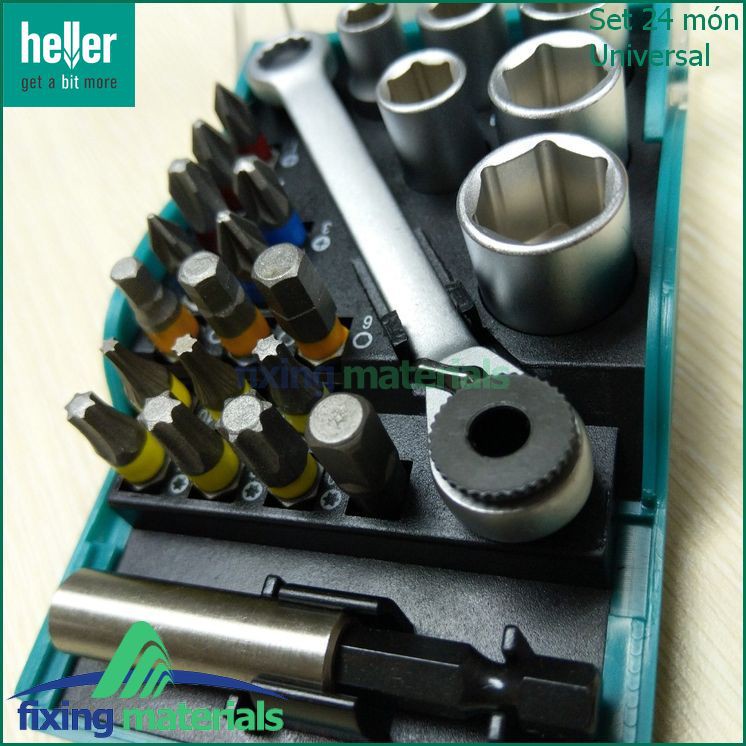 Hộp mũi bắn vít HELLER  Unversal  gồm 24 chi tiết