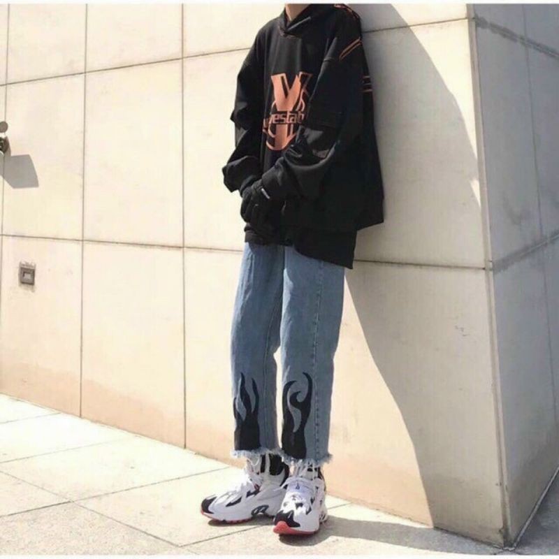 Baggy jean lửa unisex