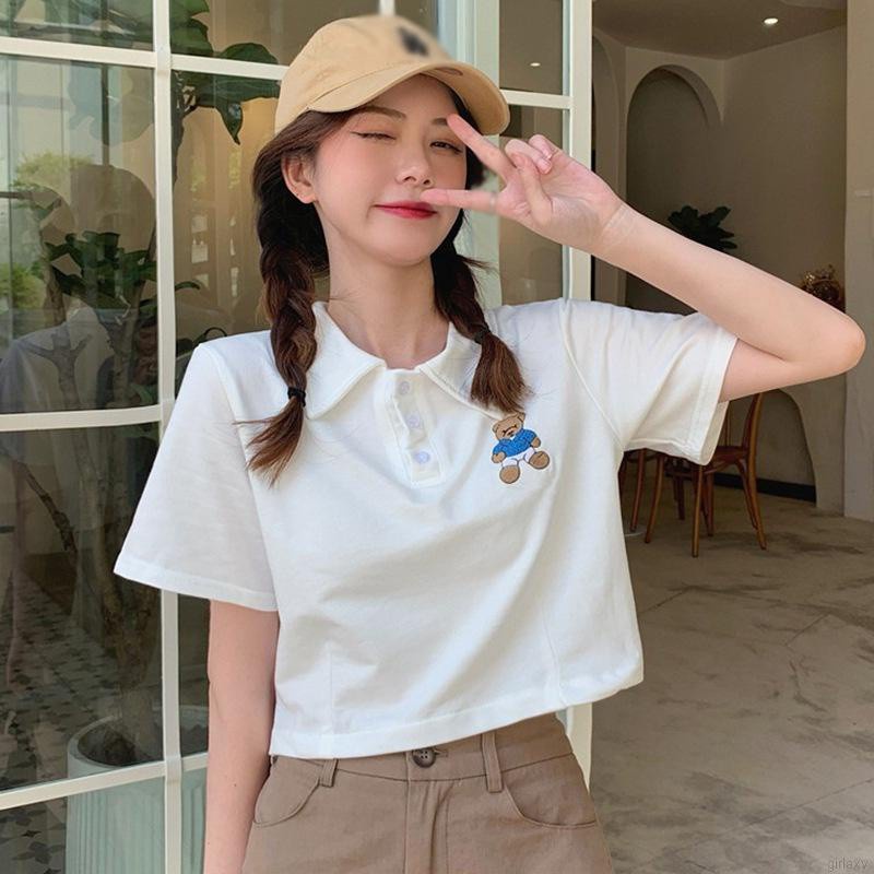 Áo Thun Tay Ngắn Dáng Rộng In Hoạt Hình Kiểu Harajuku Nhật Bản Dễ Thương Cho Nữ