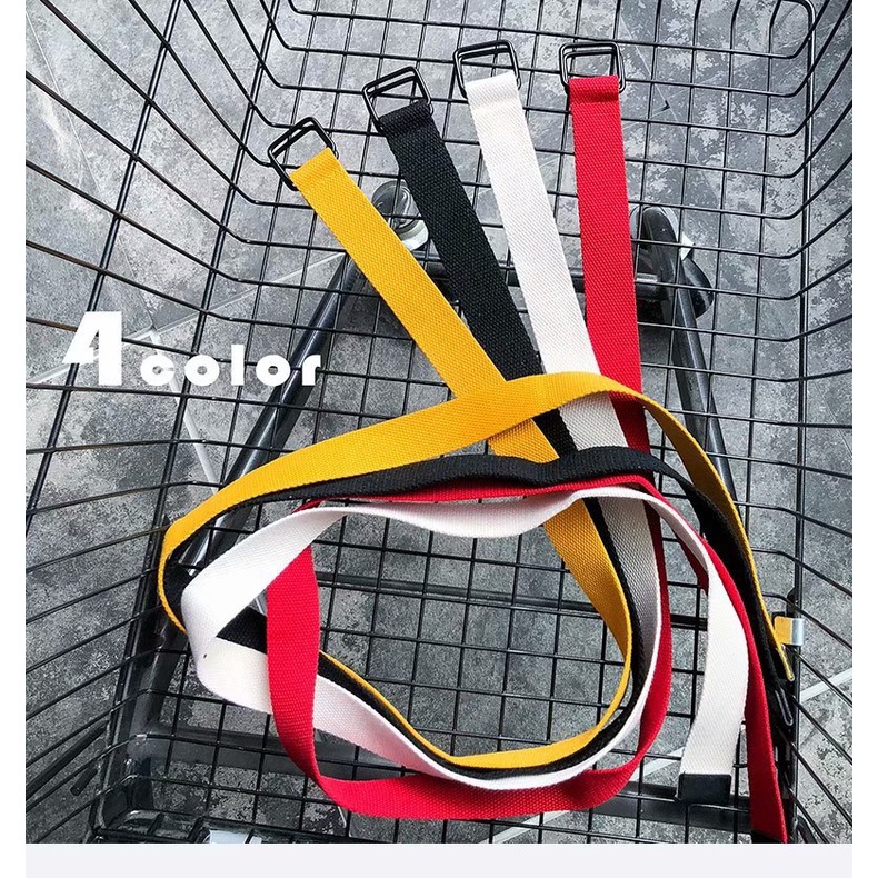 Thắt lưng bằng vải canvas màu trơn phối khóa đôi phong cách Hàn Quốc thiết kế thời trang cho nam 2021