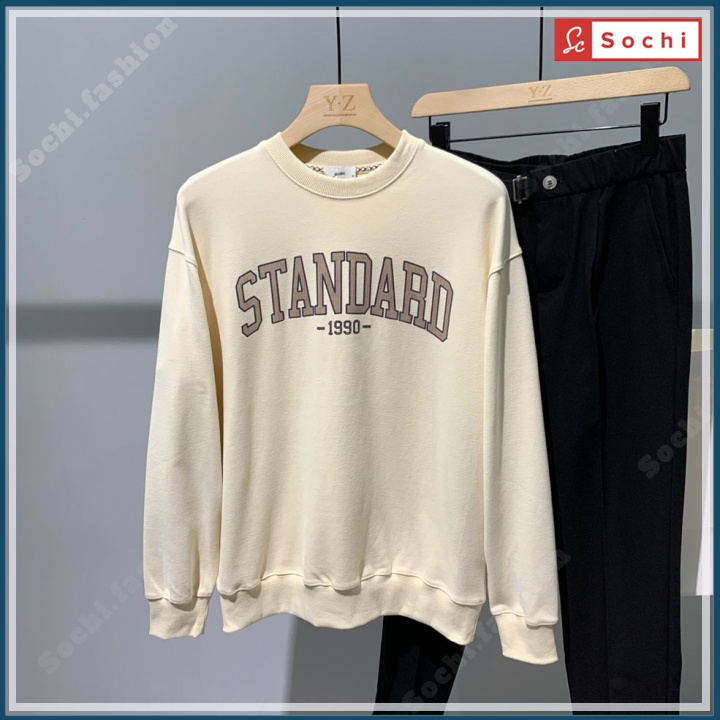 Áo thu đông nam tay dài, BST áo sweater trắng nam giữ nhiệt thu đông giữ nhiệt BSTSW02