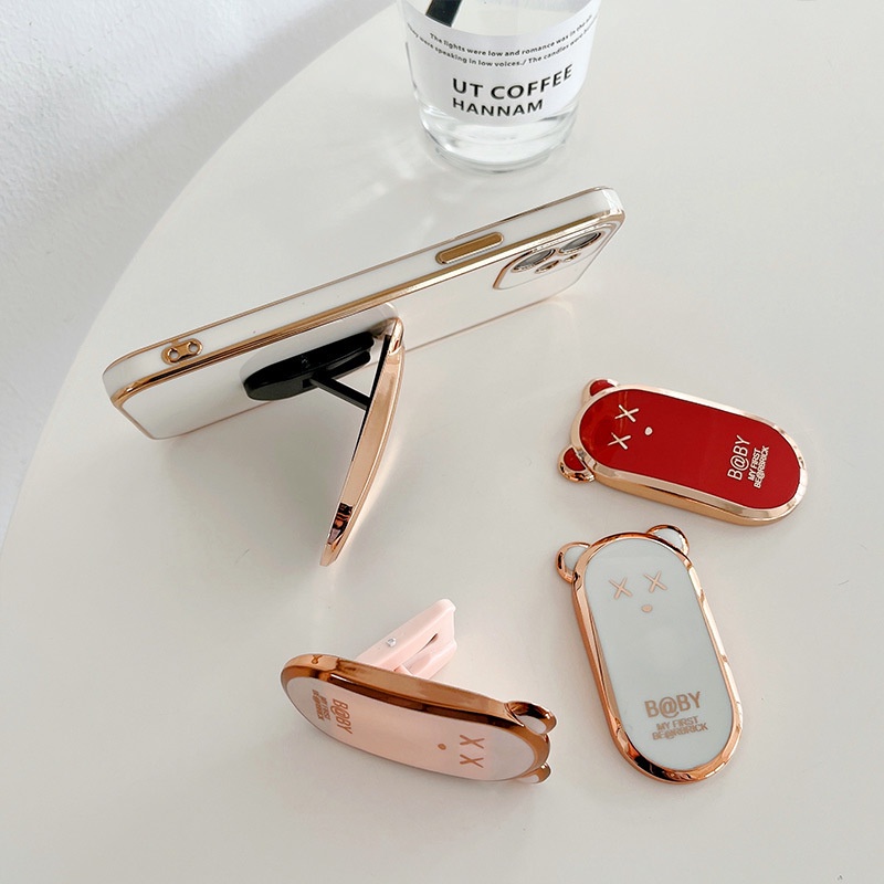 Dllencase Giá Đỡ Điện Thoại / Máy Tính Bảng mini Mạ Điện Họa Tiết Hoạt Hình Sáng Tạo