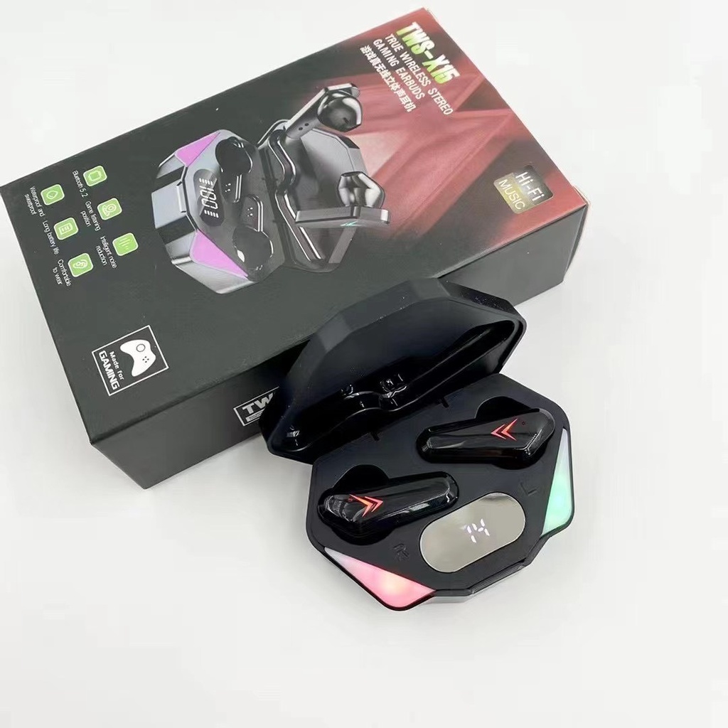 Tai nghe Bluetooth Gaming không dây X15 TWS công nghệ Bluetooth 5.0 cảm biến nhạy, nhét trong tai có micro