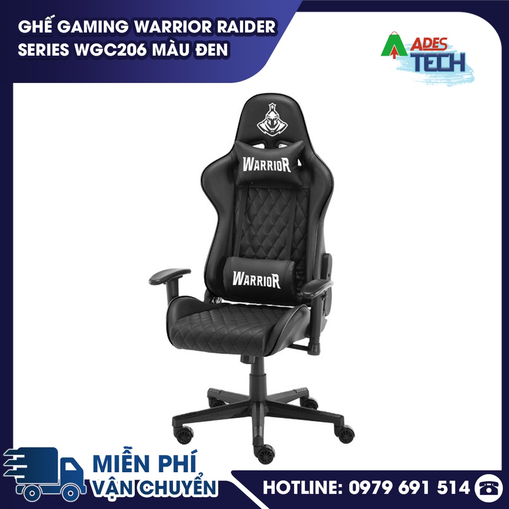 Ghế Gaming WARRIOR Raider Series WGC206 Màu Đen | Bảo Hành Chính Hãng 12 Tháng