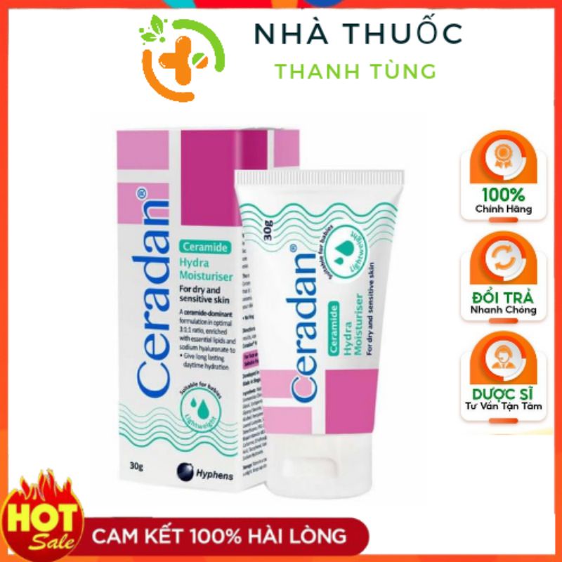 Ceradan Hydra Moisturiser- kem dưỡng ẩm cao cấp, hỗ trợ viêm da cơ địa cho mọi lứa tuổi tub 30g, 80g