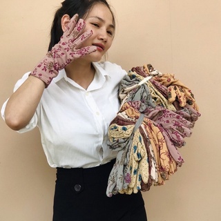 Bao tay găng tay Nữ chất liệu vải cotton chống nắng giữ ấm lái xe, sử dụng điện thoại