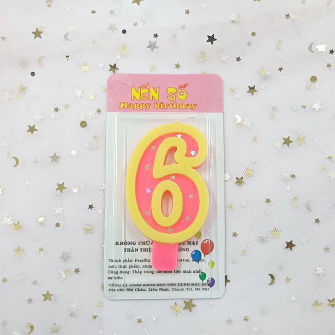 nến sinh nhật [FREESHIP❤️] nến số hồng sao hàng cao cấp