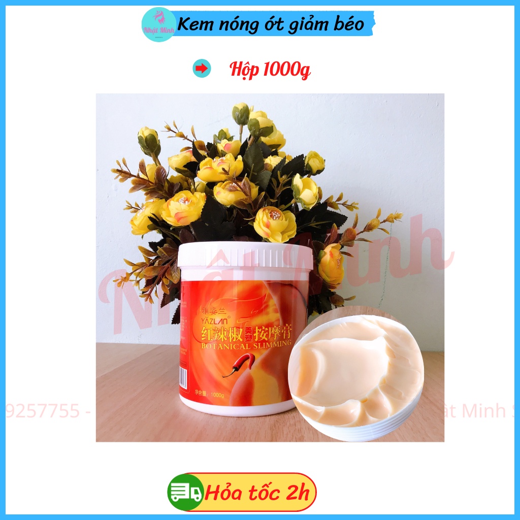 [Siêu rẻ] Kem ớt tan mỡ giảm béo hộp 1000g, siêu nóng