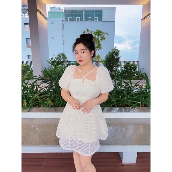 ĐẦM VOAN CỔ VUÔNG ROSE BIGSIZE