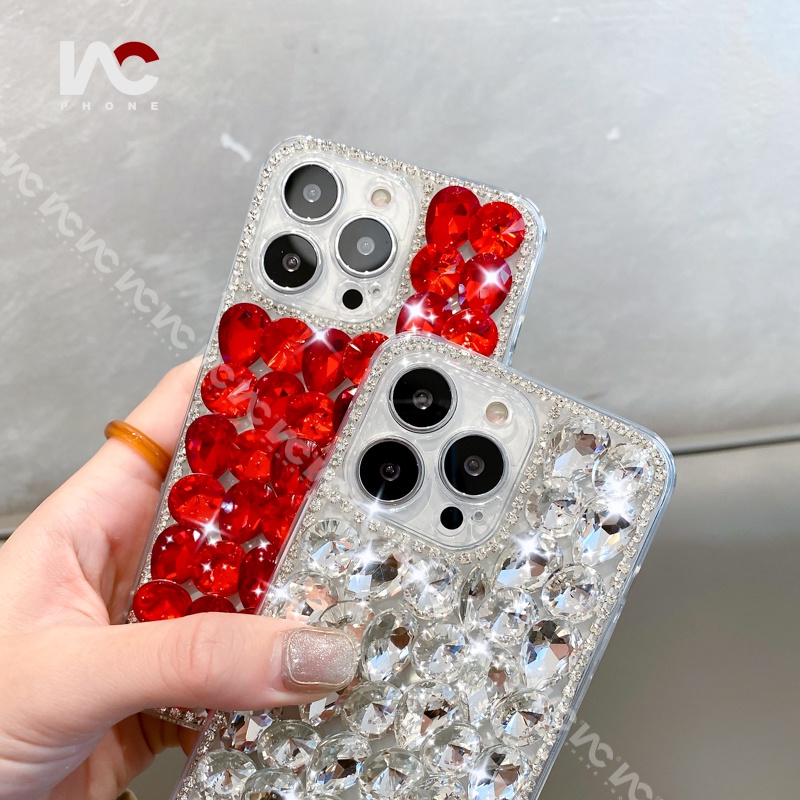 Ốp Điện Thoại Đính Đá Pha Lê 3d Lấp Lánh Sang Trọng Cho iphone 15pro max 14 promax 14 plus 12 13 pro max 11 xr x max