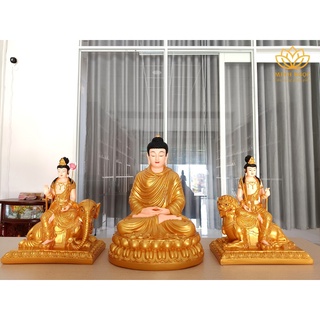 Tượng phật Văn Thù Bồ tát, Phổ Hiền Bồ tát, Cao 40cm, Chất liệu composite cao cấp