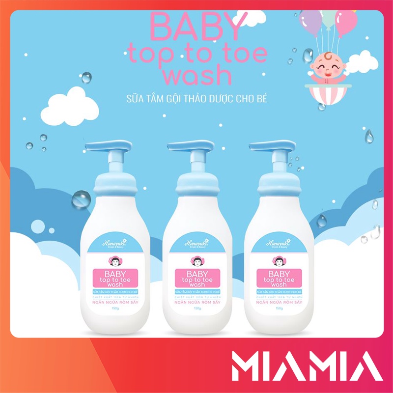 Sữa Tắm Gội Cho Bé Hanayuki Baby Top To Toe chính hãng Hana - 8936205370155