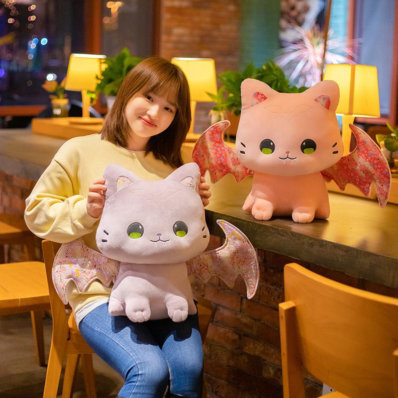 30/40cm Halloween Bat Cat Toy Cartoon Cute Pink Cherry Blossoms Turn Into Plush Toys