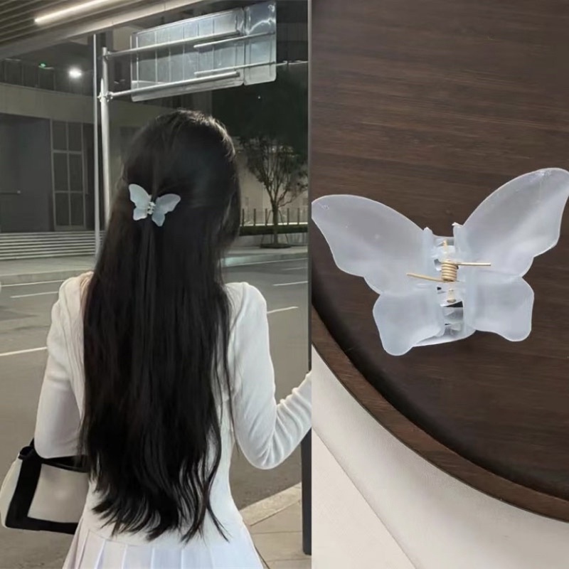Kẹp tóc càng cua hình bướm 3D nhám Loli