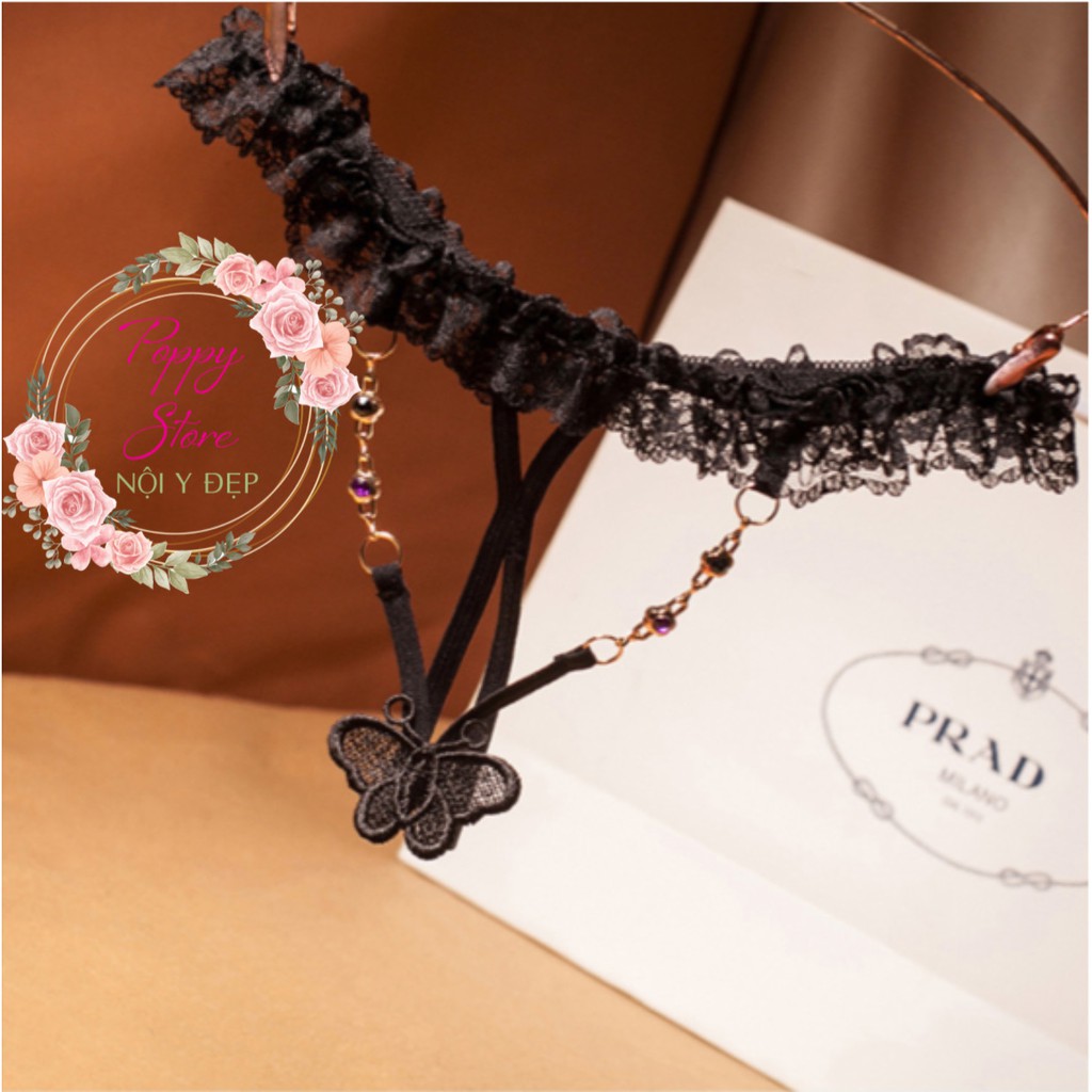 Quần lót nữ xẻ đáy - lọt khe - trang trí kim cương nổi bật ⚡Mã AT41 / CHE TÊN SẢN PHẨM⚡ thiết kế ren mềm mại quyến rũ