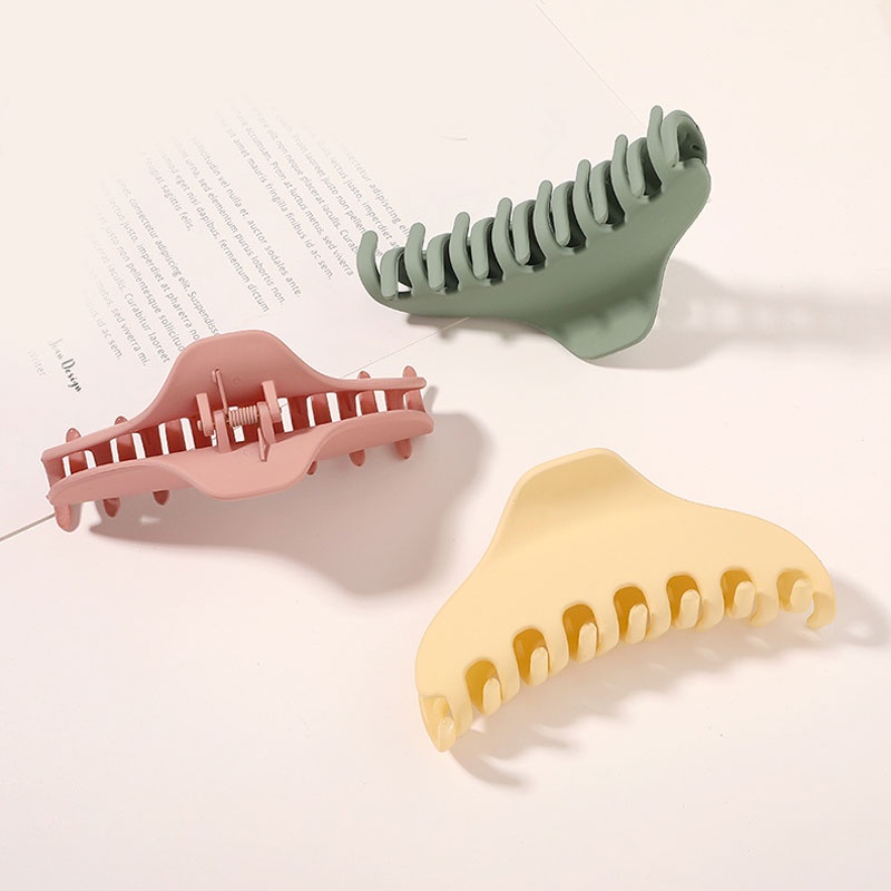 Kẹp Tóc Cỡ Lớn Bằng Acrylic Màu Trơn Phong Cách Hàn Quốc