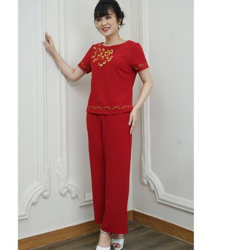 [ Giảm Giá Sốc ] Bộ trung niên thêu hoa cao cấp