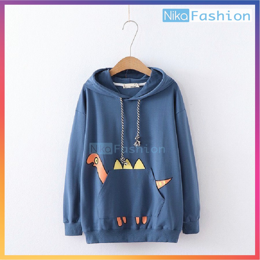 Nikafashion Áo Hoodie Nón Unisex Nam Nữ Chất Vải Nỉ Freesize 1 kích cỡ Form Dáng Rộng Dưới 65kg Mặc Đẹp K.L.O.N.G.T.Ú.I